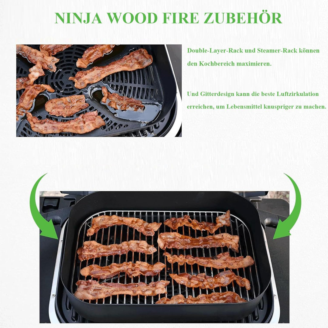 2 Stück Grillrost Edelstahl für Ninja Woodfire Elektrogrill & Smoker, Grill Zubehör Kompatibel mit N