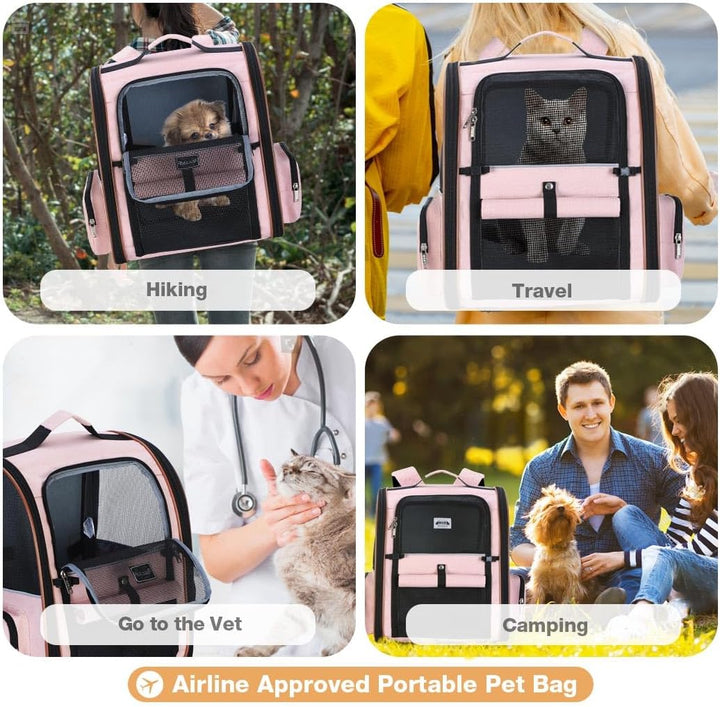 Katzen Rucksack Hunderucksack für Grosse Katzen Hunde bis 12kg, Erweiterbar Faltbare Haustier Rucksa