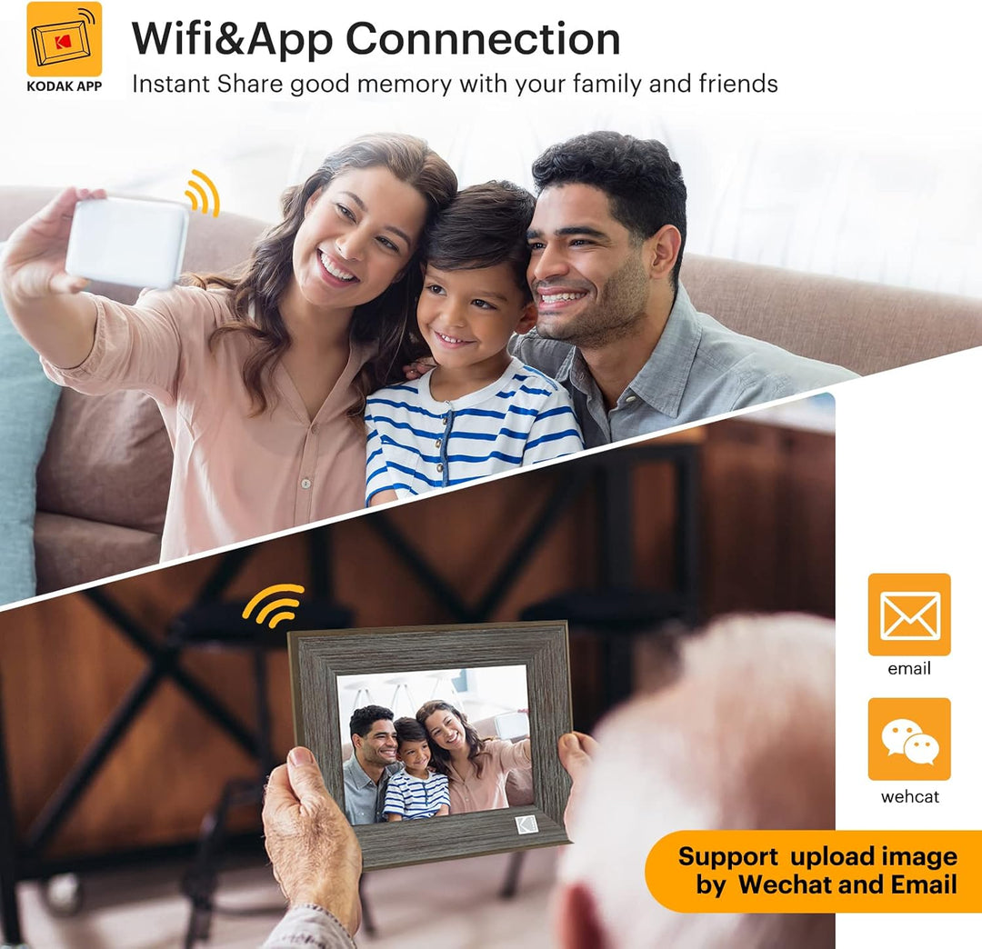KODAK Digitaler Bilderrahmen 8 Zoll WLAN Elektronischer Bilderrahmen HD IPS Touchscreen Smart Fotora