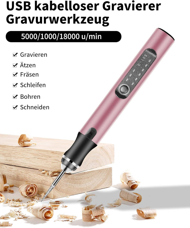 Elektrische Gravierstift Multifunktionaler Gravierwerkzeugsatz, ZITFRI Mini Graviergerät mit Gravurz