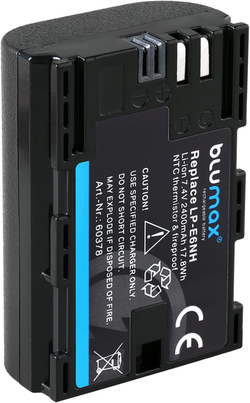 Blumax Akku kompatibel mit Canon LP-E6NH (2400mAh) mit Infochip - NTC-Sensor & V1-Gehäuse - kompatib