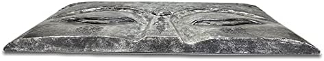 FaHome Meditatives Buddha Relief Wandbild aus Albesiaholz - Handgefertigt, 78x40x4 cm, Silber
