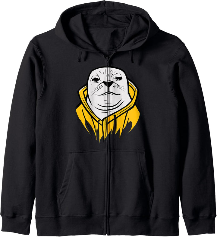 Freche Robbe mit Friesennerz Kapuzenjacke