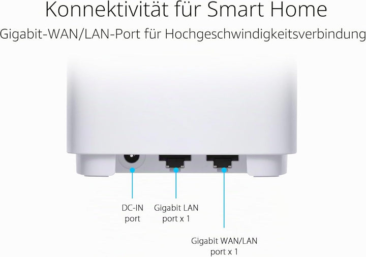 ASUS ZenWiFi XD5 AX3000 3er Set Weiss (Whole-Home Mesh WiFi 6 System, Abdeckung von bis zu 465m², 16