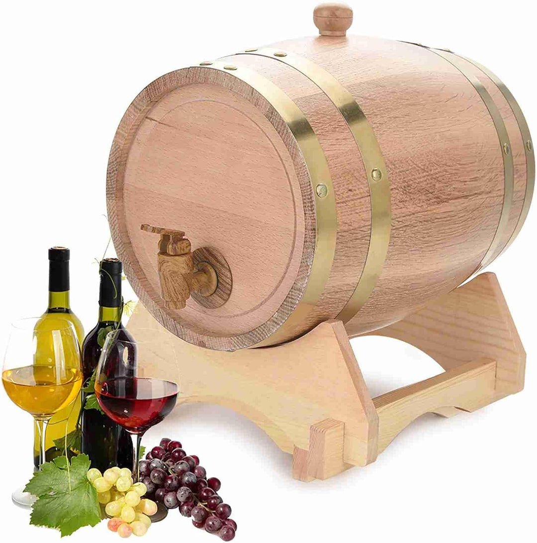 Eichenfass 5L aus Holz - Whiskyfass, Wein- & Rumfass mit Zapfhahn - Handgefertigtes Fass aus Eichenh