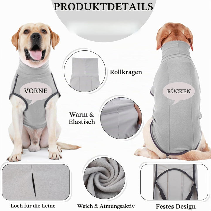 Hundepullover - Fleece Pullover für kleine, mittelgrosse &amp; grosse Hunde - Warmer &amp; Leichter Hundepul