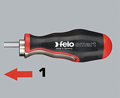 Felo Smart Wechselklingen-Schraubbox mit 2-Komponenten-Griff mit Schraubendreher- und T-Griff-Funkti