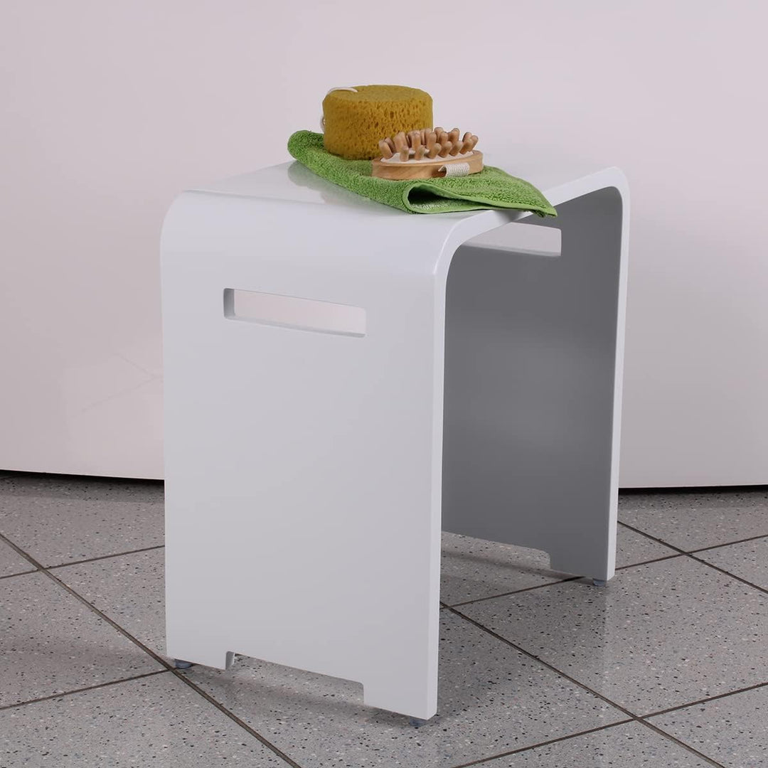 Badhocker Duschhocker Sitzhocker Duschstuhl Duschsitz Luxusbadhocker Design Kunststein Spa aus hochw