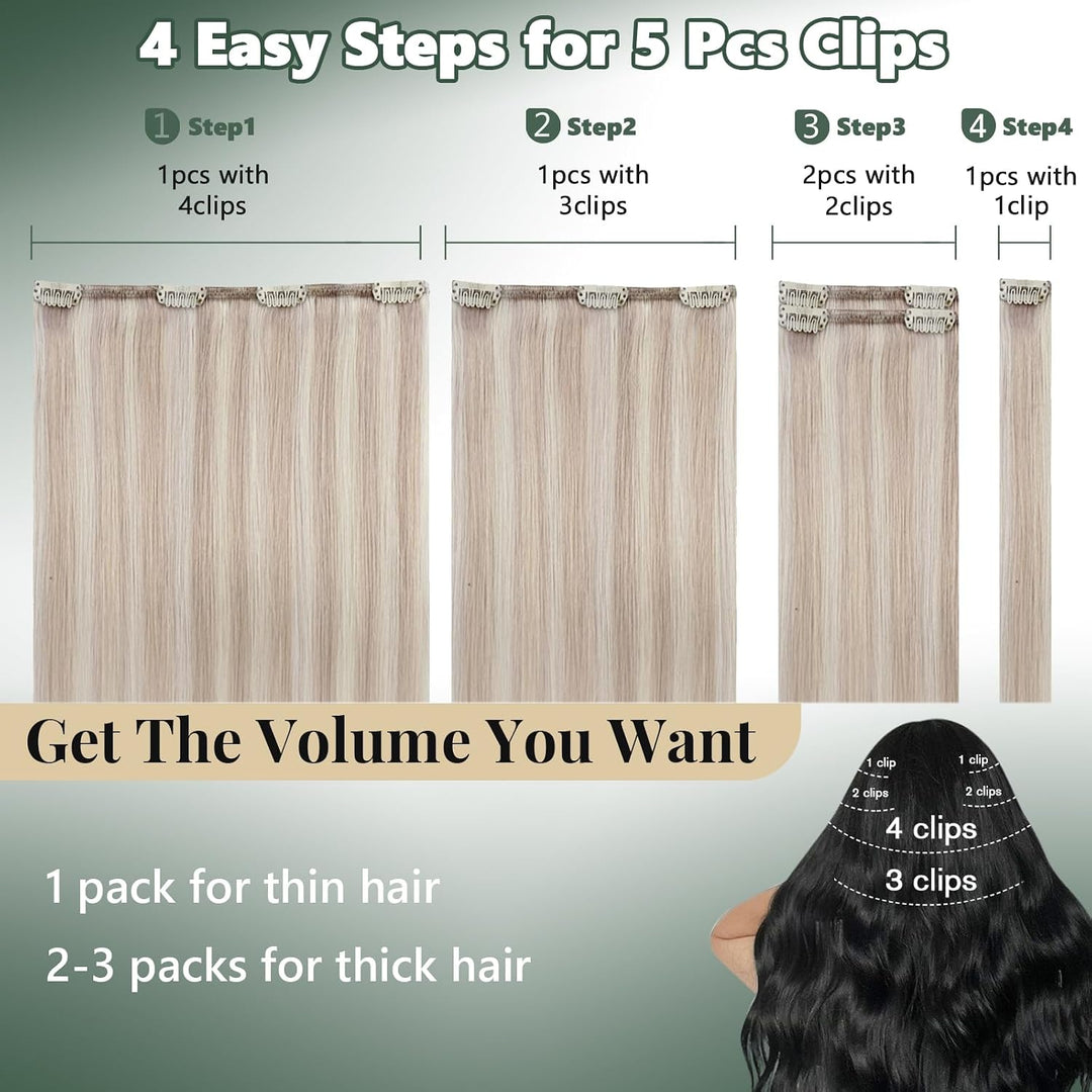 Ugeat Clip Extensions Echthaar Günstig Blond Remy Extensions Clip in Echthaar Blond Clip in Extensio