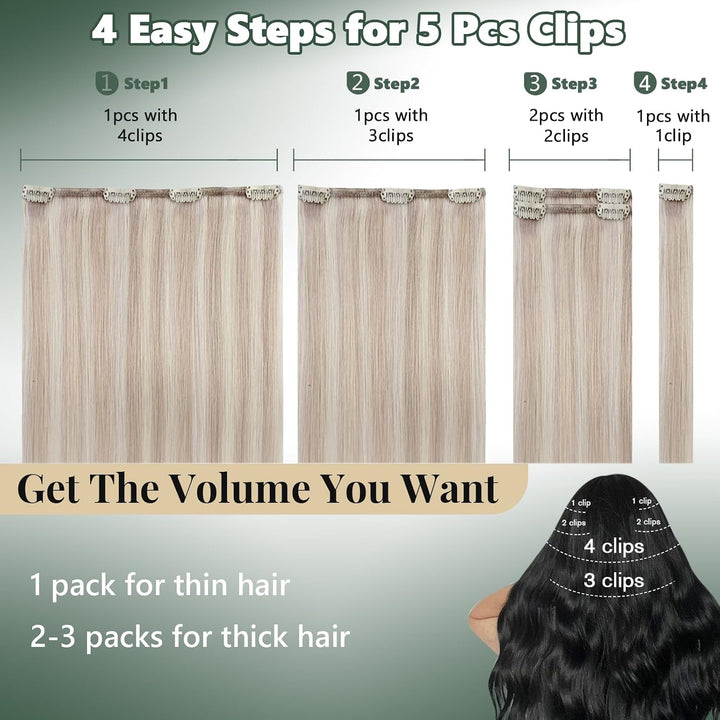 Ugeat Clip Extensions Echthaar Günstig Blond Remy Extensions Clip in Echthaar Blond Clip in Extensio