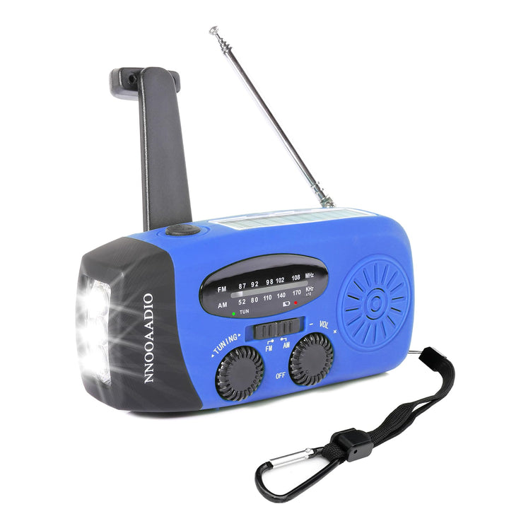 NNOOAADIO Solar Kurbelradio, Notfallradio wiederaufladbar 2000mAh Power Bank AM/FM Wetterradio mit S