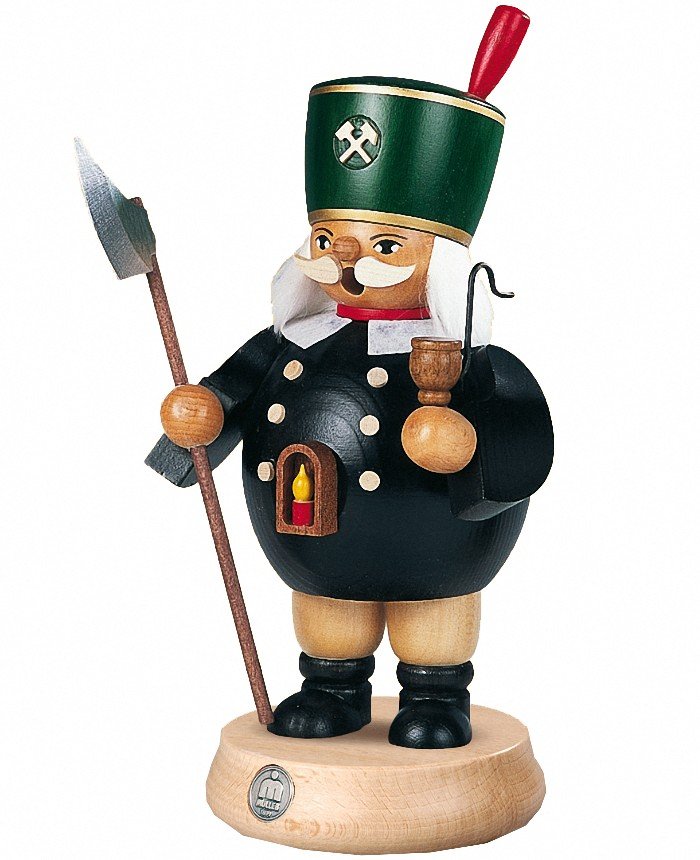 Mueller Räuchermann Bergmann, 19 cm hoch, original Erzgebirge Seiffen