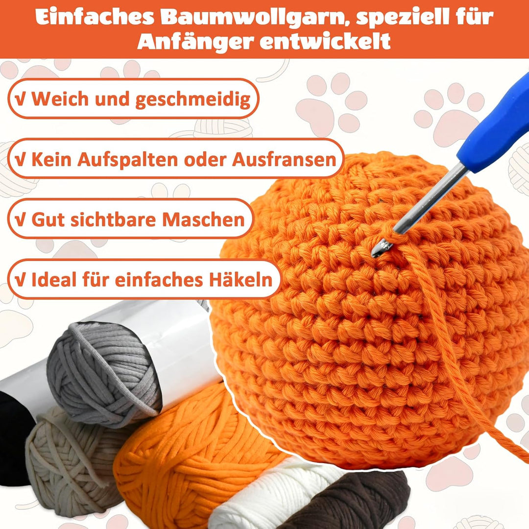 Heckel Set, Häkelnadel-Set für Anfänger mit 4 Schlüsselringen, Häkeln Für Anfänger Häkelset Tiere, A