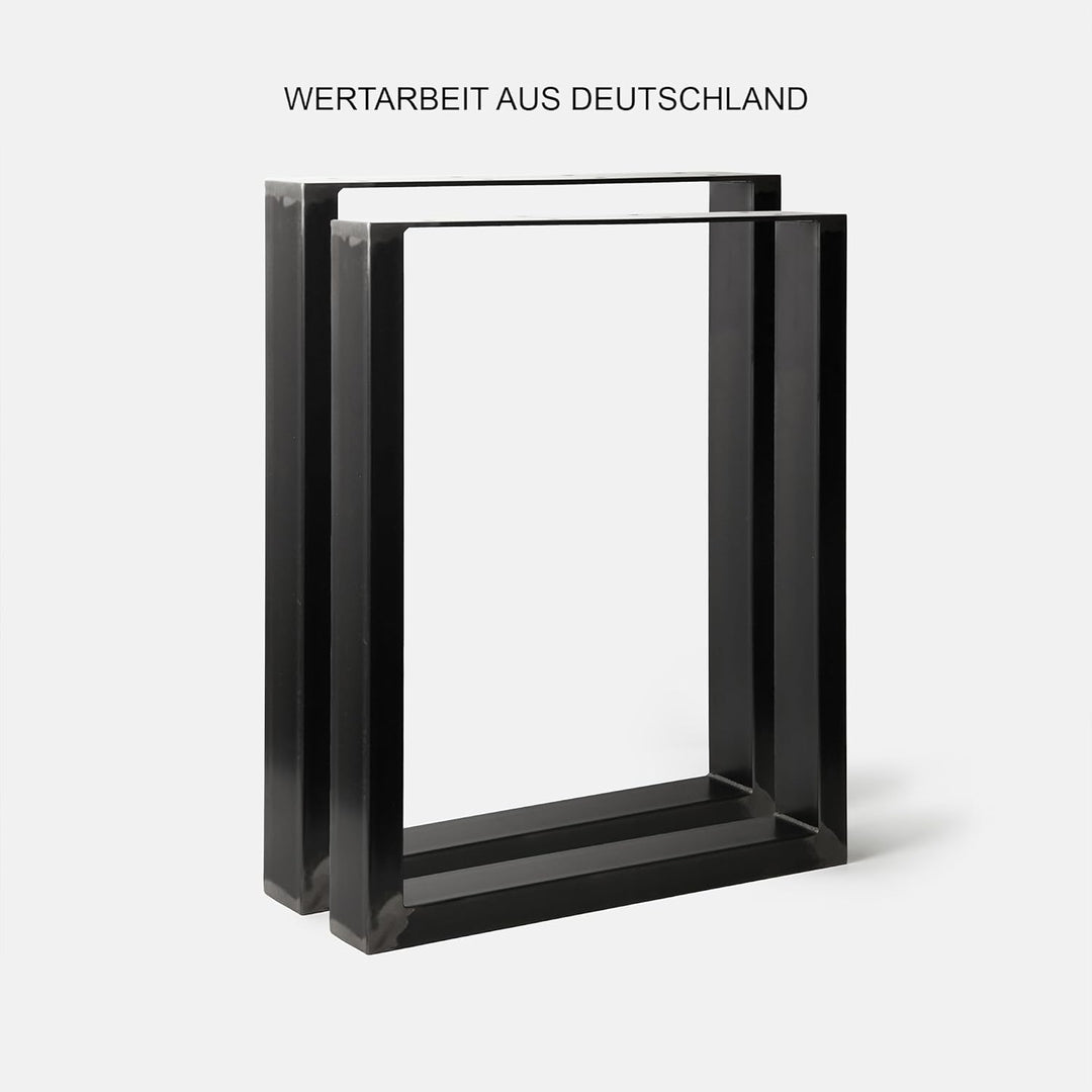 1 Paar (2 Stück) BestLoft Kufen – Tischkufen im Industriedesign aus Rohstahl (60x72cm, Transparent P