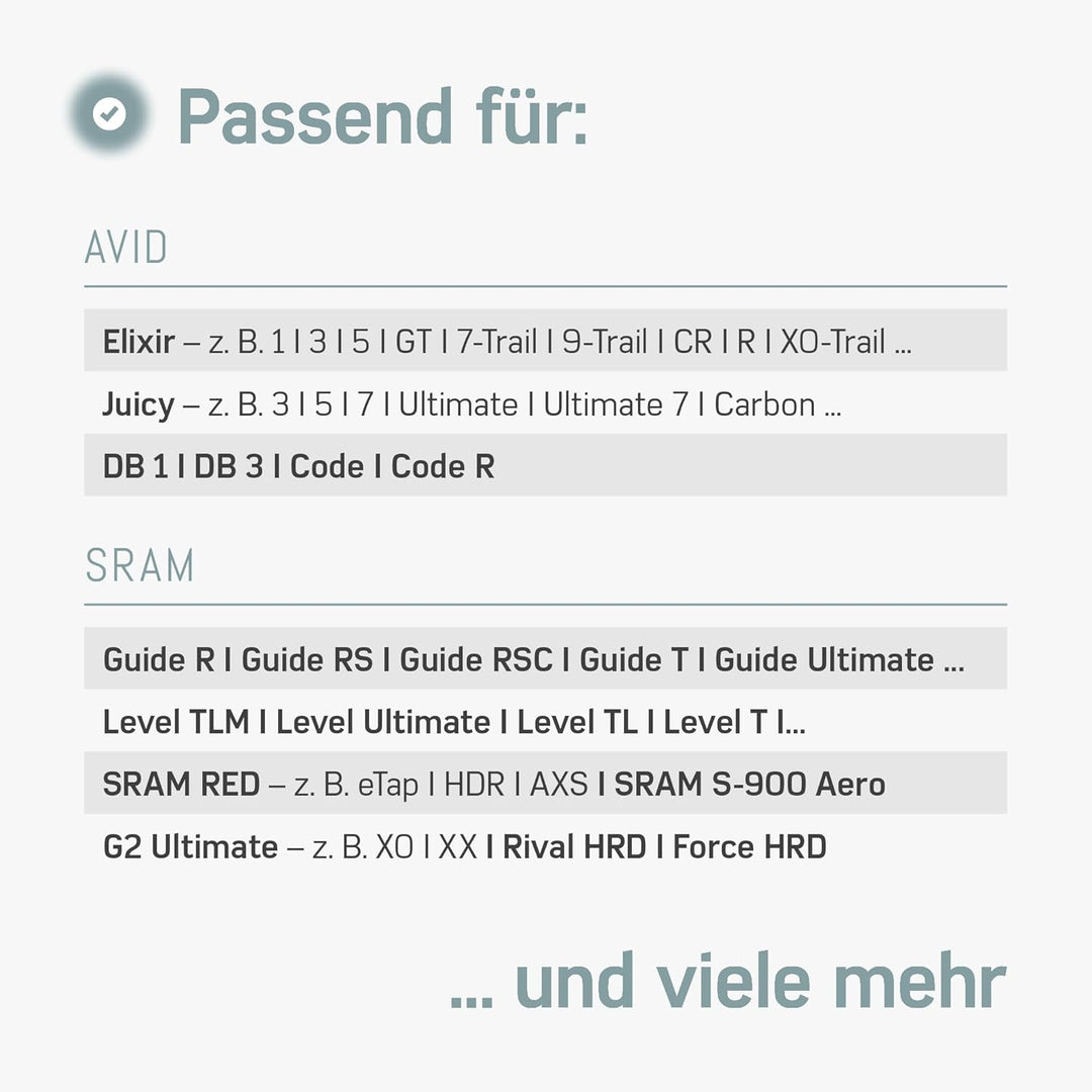 Borgen Entlüftungskit für Avid-Sram Schreibenbremsen - Bremsen entlüften für Avid Elixir UVM. Inkl.