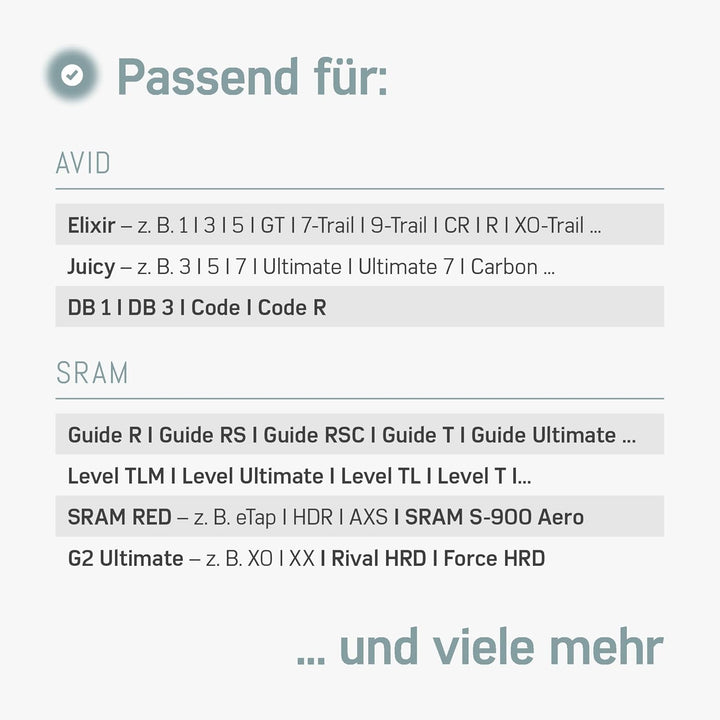 Borgen Entlüftungskit für Avid-Sram Schreibenbremsen - Bremsen entlüften für Avid Elixir UVM. Inkl.