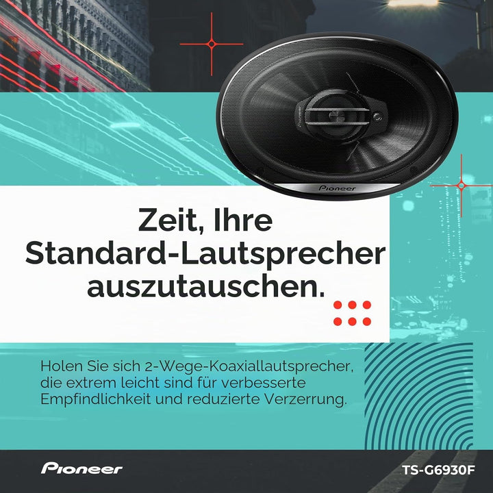 Pioneer TS-G6930F 6" x 9" (ca. 15x23 cm) 3-Weg-Koaxiallautsprecher Set mit 2 Lautsprechern (je 400 W