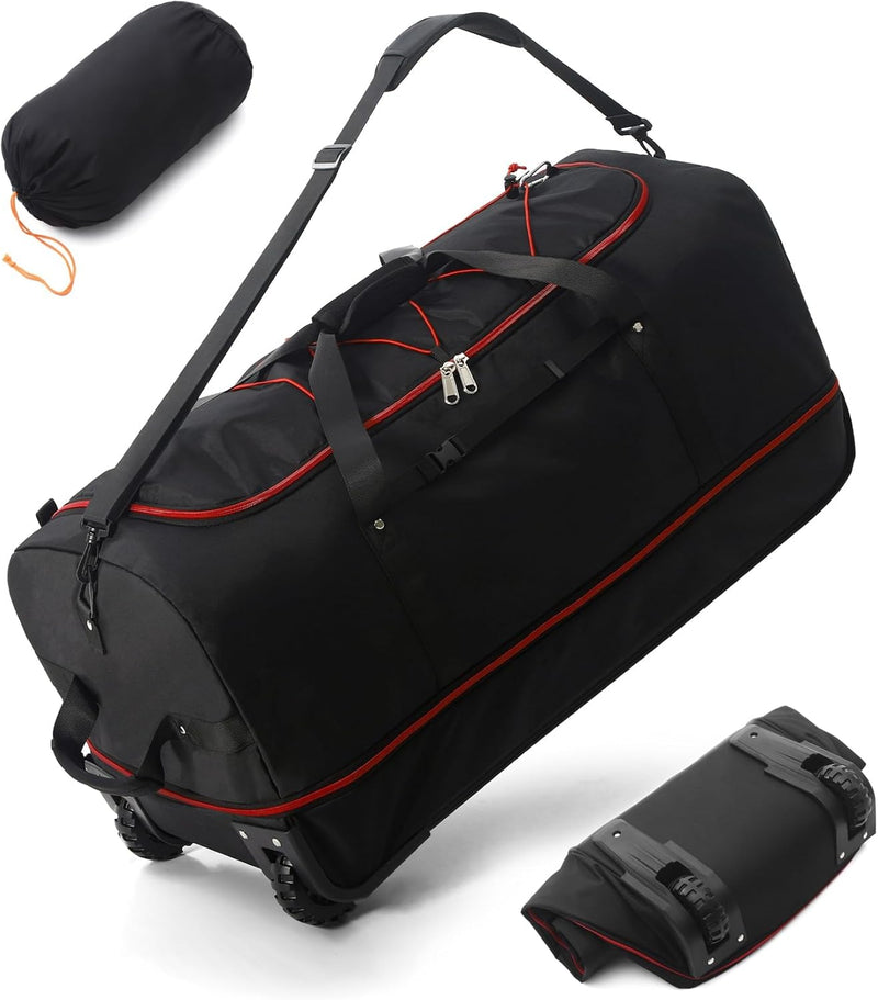 Vomgomfom 32" 110L Erweiterbar 140L Reisetasche mit 2-Inline-Rädern, Faltbare Extra Grosse Sporttasc