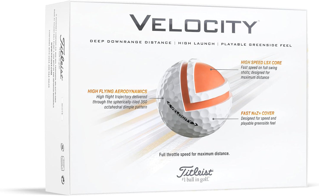 Titleist Velocity Golfball 42.67 millimeters Weiss, 42.67 millimeters Weiss