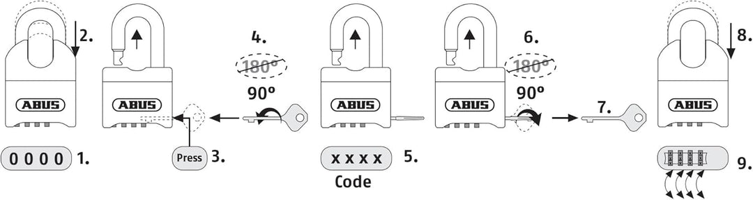 Abus - 190/60 60mm Kombinationsschloss Geschlossen Schäkel Carded 35833 - ABU.