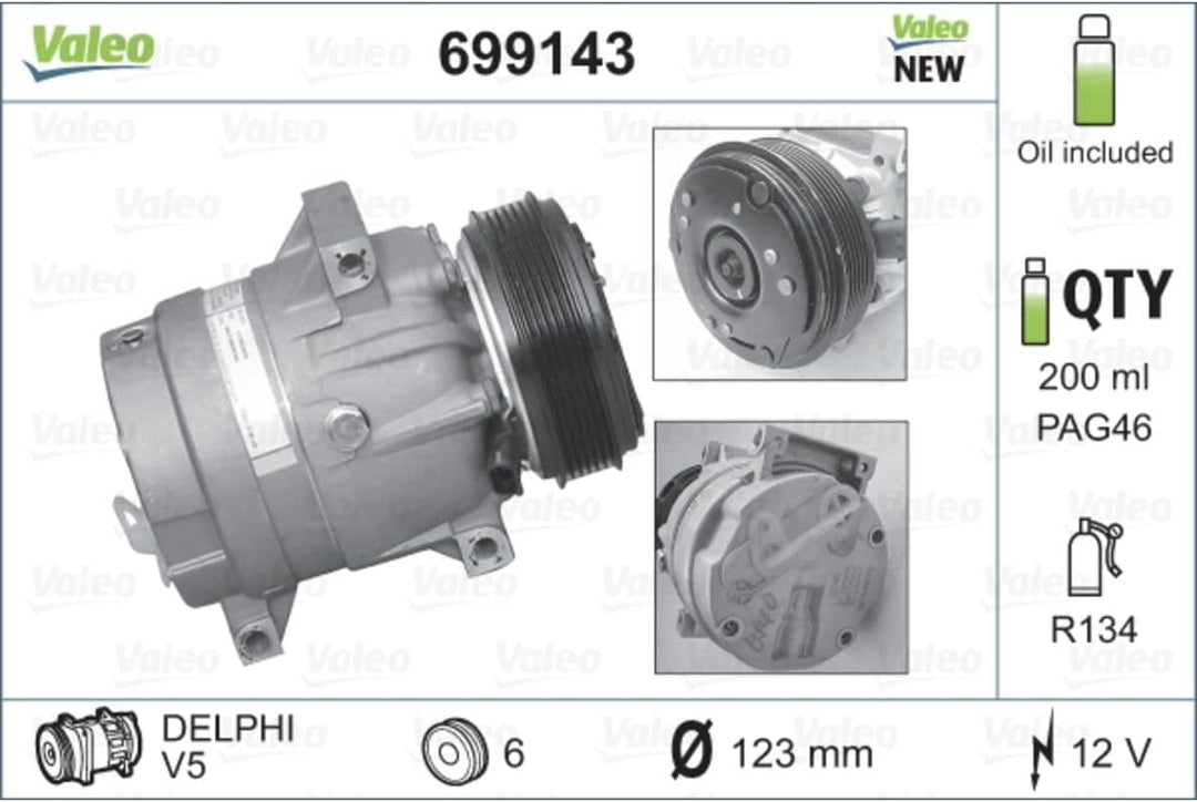 VALEO Neuteil Kompressor Klimaanlage 699143