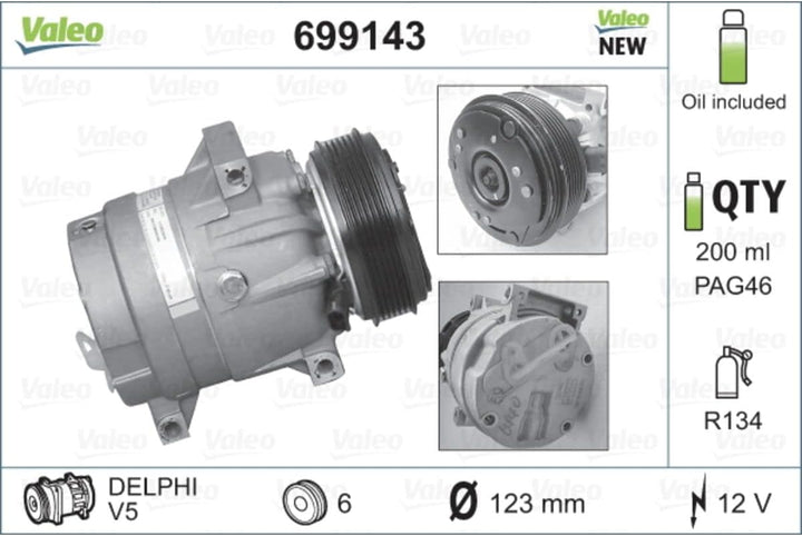 VALEO Neuteil Kompressor Klimaanlage 699143