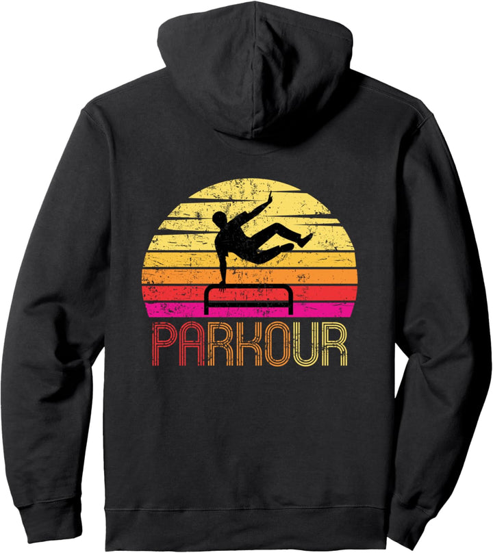 Vintage Retro Parkour Design - Parkour Free Runner Gift Pullover Hoodie
