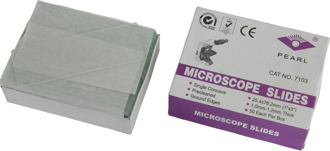 Omegon Objektträger mit Vertiefung, 50 Stück