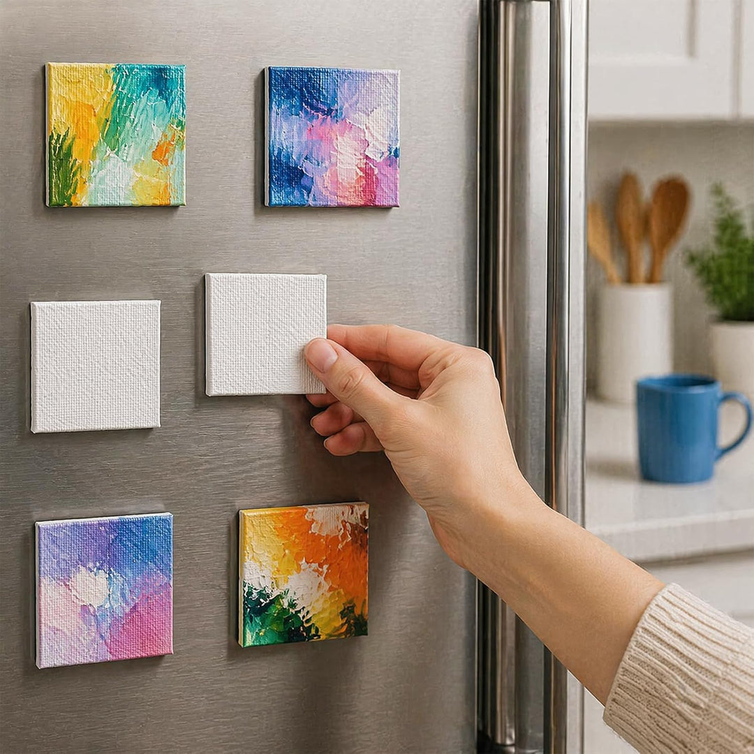 30 Stück Magnetische Malleinwand: Magnetische Mini-Leinwände, Leinwand Leere Leinwände für Aquarell