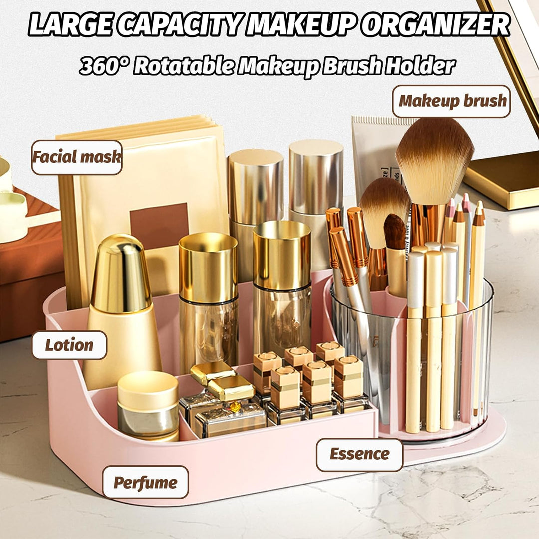 DASITON Make Up Kosmetik Organizer, 360° drehbarer Make Up Pinsel Organizer, Schmink Aufbewahrung fü