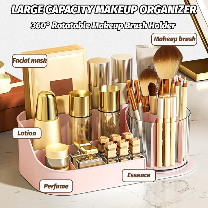DASITON Make Up Kosmetik Organizer, 360° drehbarer Make Up Pinsel Organizer, Schmink Aufbewahrung fü