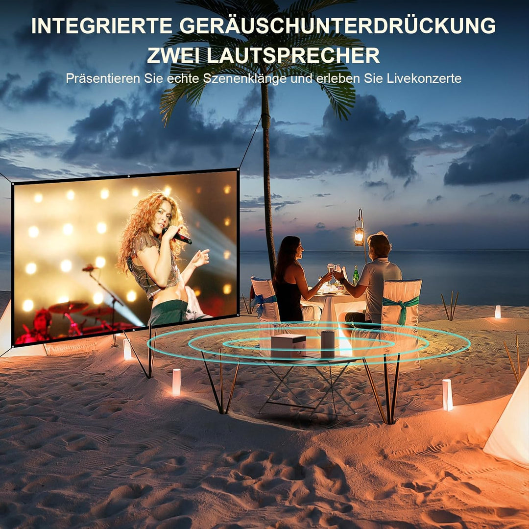 [Staubdichtes Design & 2,2 Lautsprecherkanäle] Beamer 4K 25000L Autofokus/Trapezkorrektur, Dualer 36