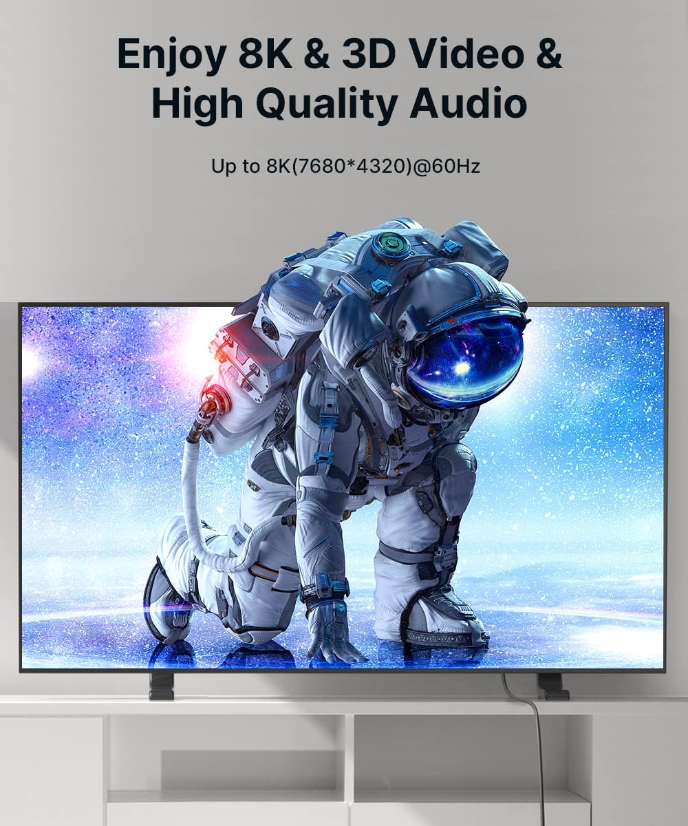 JSAUX 8K HDMI Kabel 5meter 2 Stück, HDMI 2.1 Kabel 48Gbps Highspeed HDMI Kabel, 4K @ 120Hz 144Hz, 8K