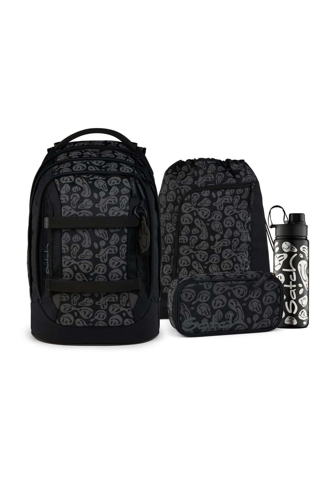 Satch Pack Set Set 4 teilig ab 5. Klasse ergonomisch 30L Stauraum mit Schlamperbox Trinkflasche Spor