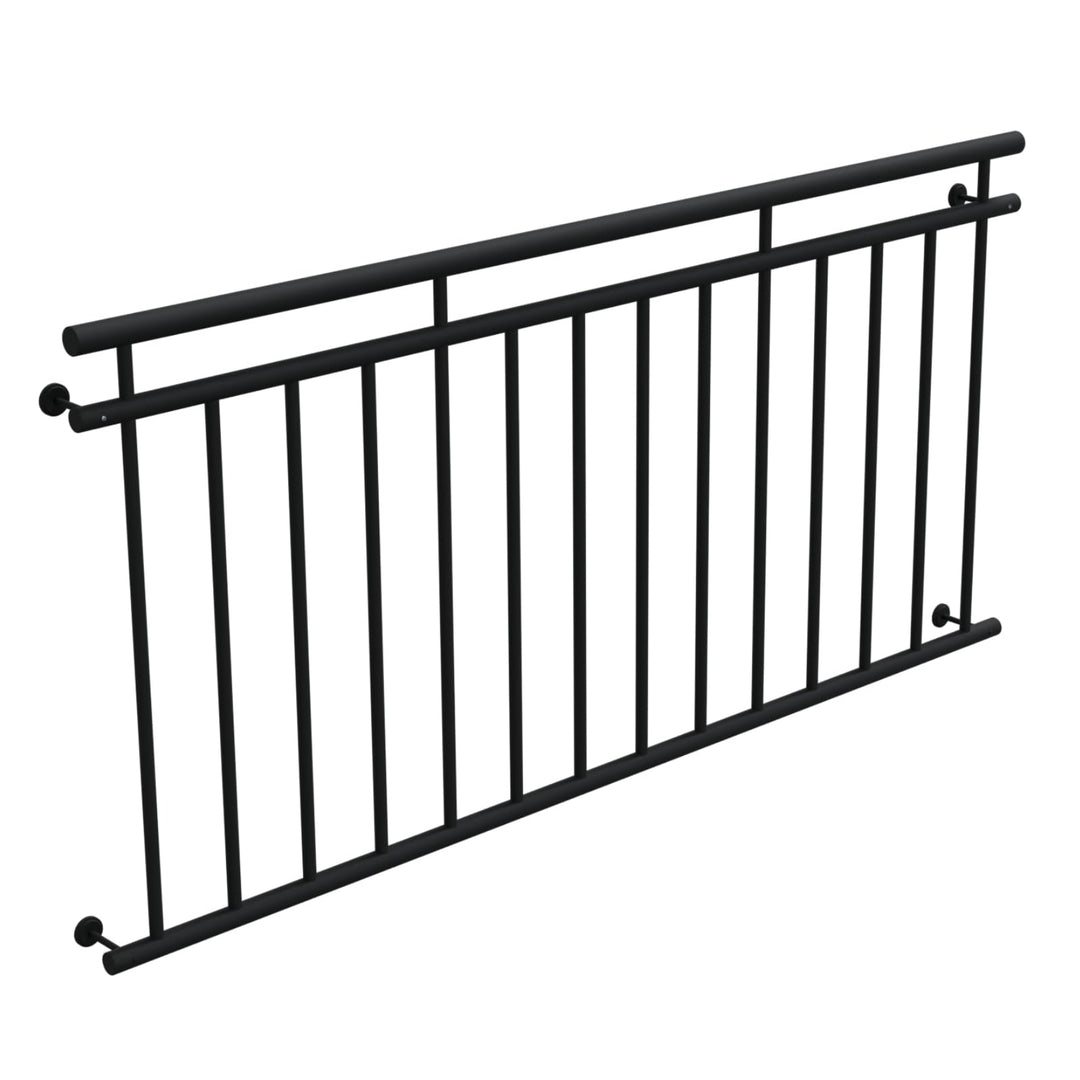 HAGO24 | Französischer Balkon | Fenstergitter | Stahlgeländer | 184x90cm Schwarz | Stabgeländer | Ju