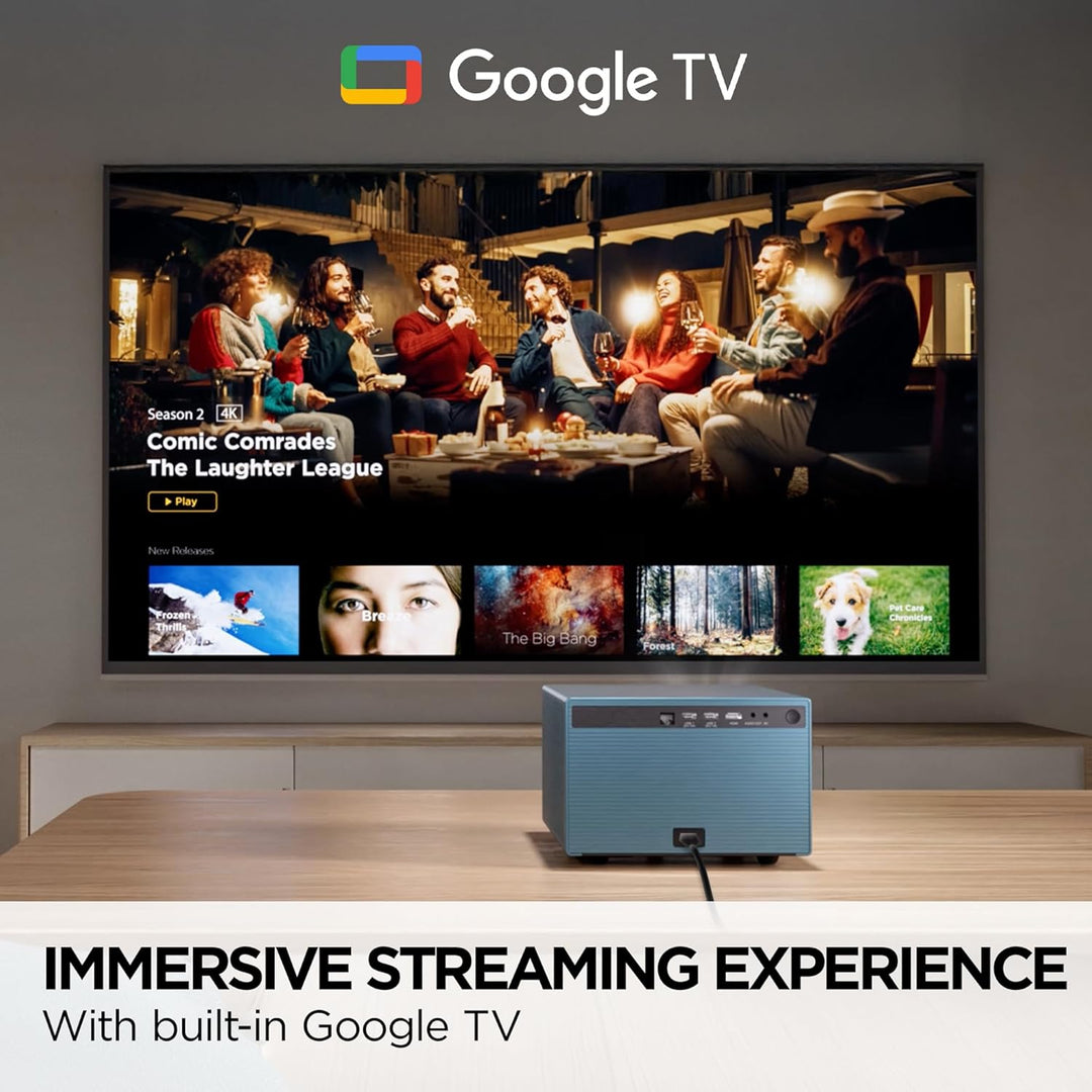 ViewSonic LX60HD Beamer Full HD 1080p mit Google TV, Mini Beamer für Heimkino, 630 ANSI Lumen, Autof