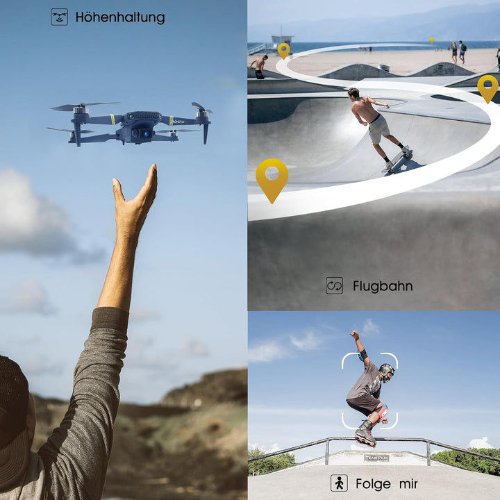 800 Meter Reichweite Drohne mit Kamera 4K – 84 Minuten Flugzeit, WiFi FPV faltbare Quadrocopter, bür