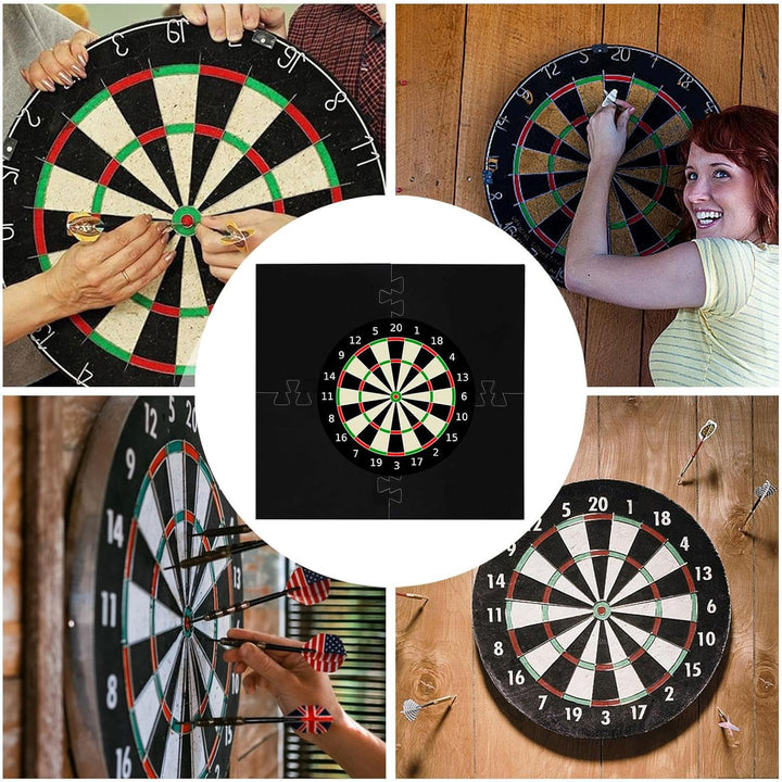 Quadratischer Dartscheiben-Wandschutz, 4 Stück gespleisste quadratische Dartscheiben-Rückwand-Einfas