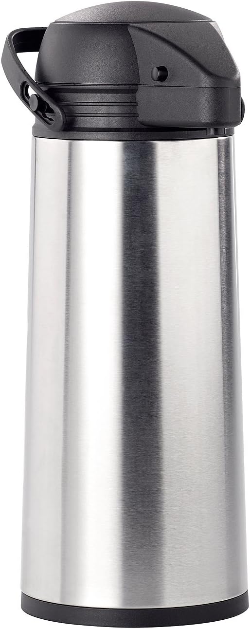 Rosenstein &amp; Söhne Partyzubehör: 2er Pack Edelstahl-Pump-Vakuum-Isolierkanne, 1,9 Liter (Thermo-Pump