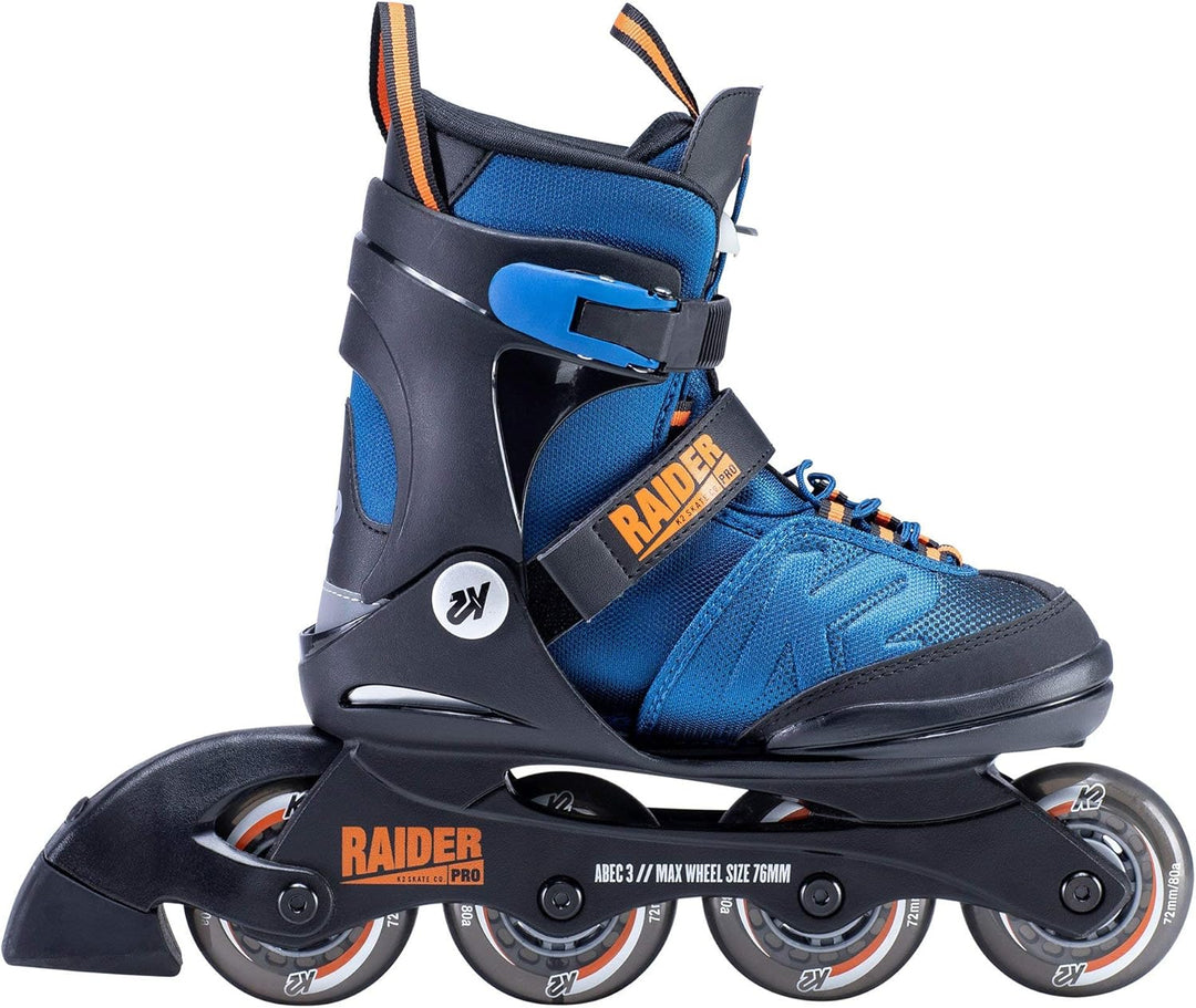 K2 Skates Raider Pro Inline Skates M (EU: 32-37 / UK: 13-4 / US: 1-5) black - blue - orange, M (EU: