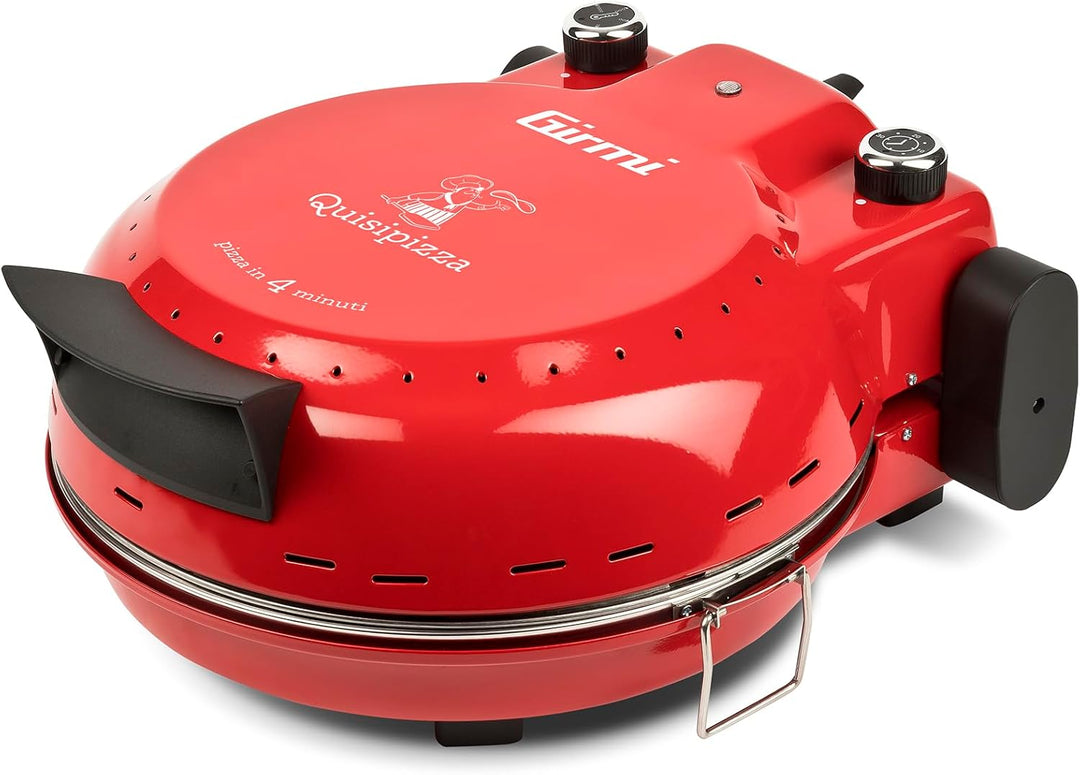 Girmi FP50 Pizzaofen "Quisipizza", 1800 W, 420°C, Kalte Aussenwände, Abnehmbare Schamottsteinplatte