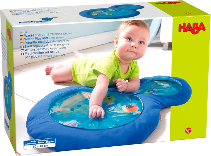 Haba 301184 - Wasser-Spielmatte kleine Taucher, wasserbefülltes Baby-Spielzeug mit beweglichen Schwi