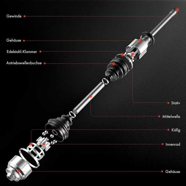 Frankberg Antriebswelle Vorderachse Links Kompatibel mit X1 E84 xDrive18d xDrive20d/i xDrive23d xDri