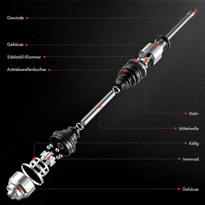 Frankberg Antriebswelle Vorderachse Rechts Kompatibel mit X3 F25 X4 F26 xDrive20 xDrive28 xDrive30 x