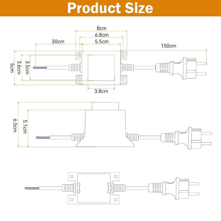 CPROSP LED Transformator 12v 15W ip68, LED Driver Aussen Wasserdicht, Pool Trafo 12v, Transformator