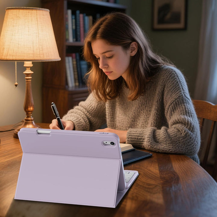 Hülle mit Tastatur für iPad A16 11 Generation2025/10 Generation 2022, (11/10.9 Zoll), 7-farbige Magn
