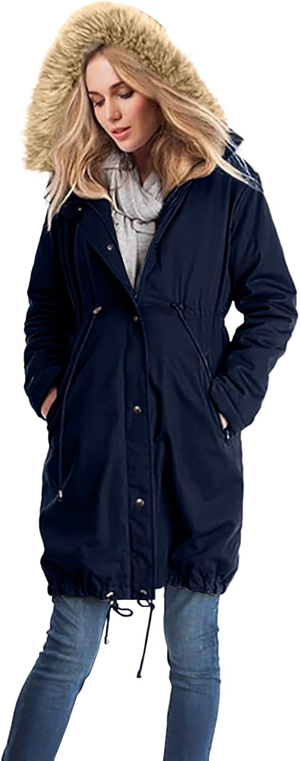 Jackenerweiterung damen Umstandsjacke Mit Babyeinsatz Umstands Baumwolljacke 3 In 1 Knielanger Trage