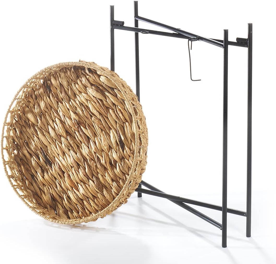 Kobolo Beistelltisch Teatime aus Wasserhyazinthe und Metall - Tablett - 35x35x45, 35x35x45