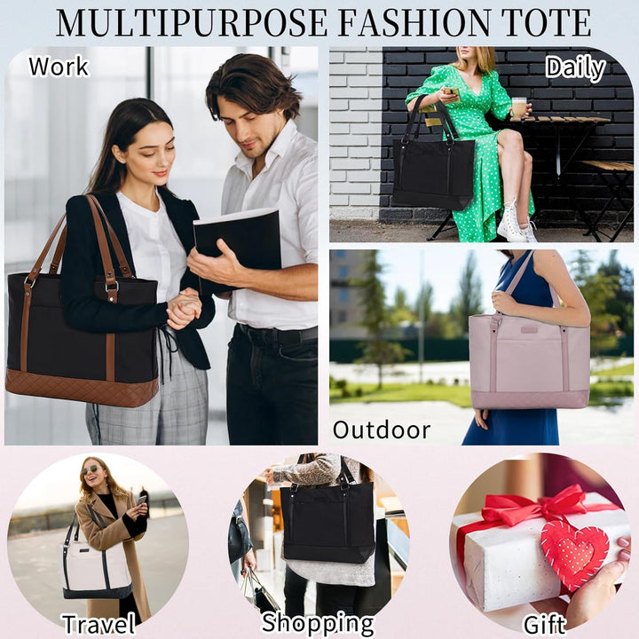 VX VONXURY Laptop Handtasche Damen Laptoptasche,15,6 Zoll Arbeitstasche Shopper Umhängetasche Lehrer