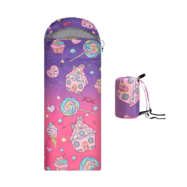 Kinderschlafsack 3-Jahreszeiten für Camping, Wasserdicht und leicht mit Packsack, Ideal für Jungen u